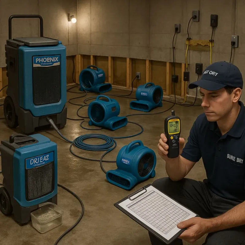 Structural Drying and Dehumidification process in Woodburn, OR